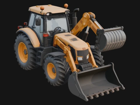 Backhoe Loader Model Design 8 - 3D Print Model 3D Print Model
