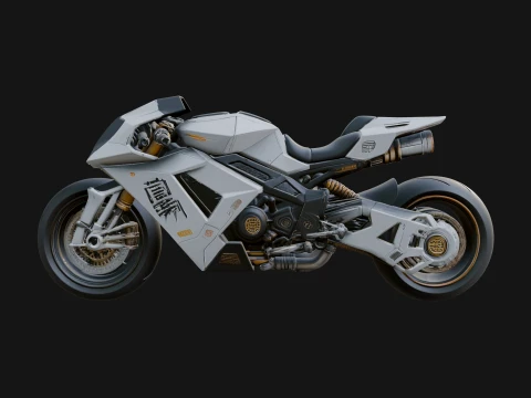 Concept Motorcycle Model Design 1 - 3D Print Model 3D Print Model