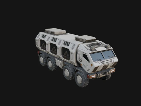 Sci Fi Transport Truck Model Design 1 - 3D Print Model Modelo de Impressão 3D