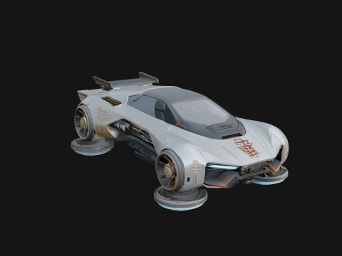 Hover Sports Car Model Design 1 - 3D Print Model 3D Print Model