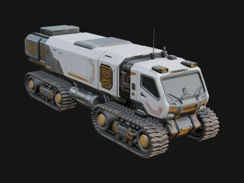 Tracked Rover Truck Model Design 1 - 3D Print Model Modelo de Impressão 3D
