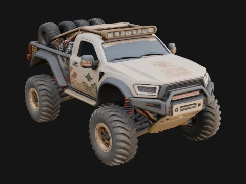 Monster Truck Model Design 16 - 3D Print Model Modelo de Impressão 3D