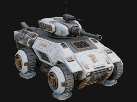 Hover Combat Vehicle Model Design 1 - 3D Print Model 3D Druckmodell