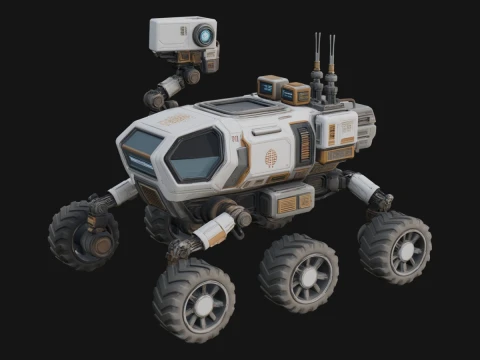 Robotic Rover Model Design 1 - 3D Print Model Modelo de Impressão 3D