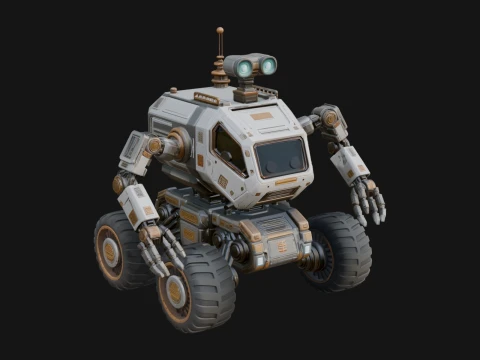 Robotic Rover Model Design 2 - 3D Print Model Modelo de Impressão 3D