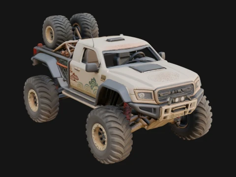 Monster Truck Model Design 18 - 3D Print Model 3D Print Model