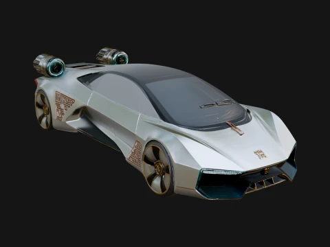 Hover Sports Car Model Design 3 - 3D Print Model 3D 프린트 모델
