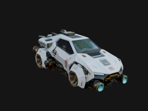 Armored Hover Car Model Design 1 - 3D Print Model 3D Print Model