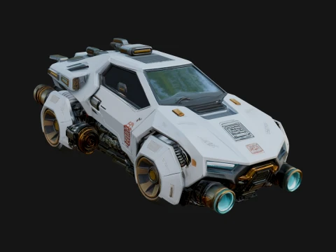 Armored Hover Car Model Design 1 - 3D Print Model 3D Print Model