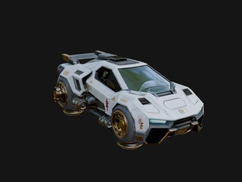 Armored Hover Car Model Design 2 - 3D Print Model 3D Print Model