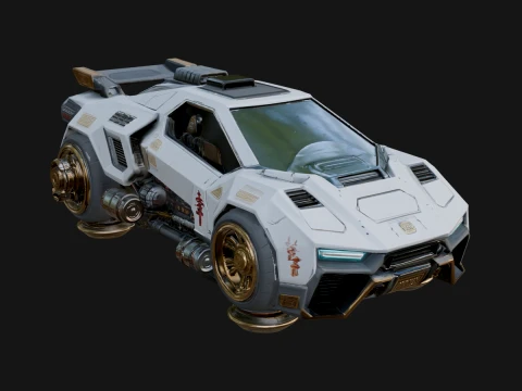 Armored Hover Car Model Design 2 - 3D Print Model 3D Print Model