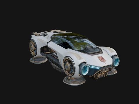 Hover Sports Car Model Design 4 - 3D Print Model 3D Print Model