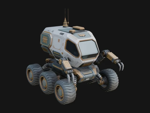 Robotic Rover Model Design 4 - 3D Print Model Modelo de Impressão 3D
