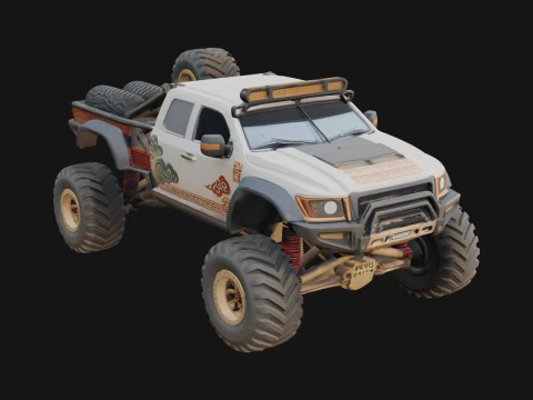 Monster Truck Model Design 20 - 3D Print Model 3D Baskı Modeli
