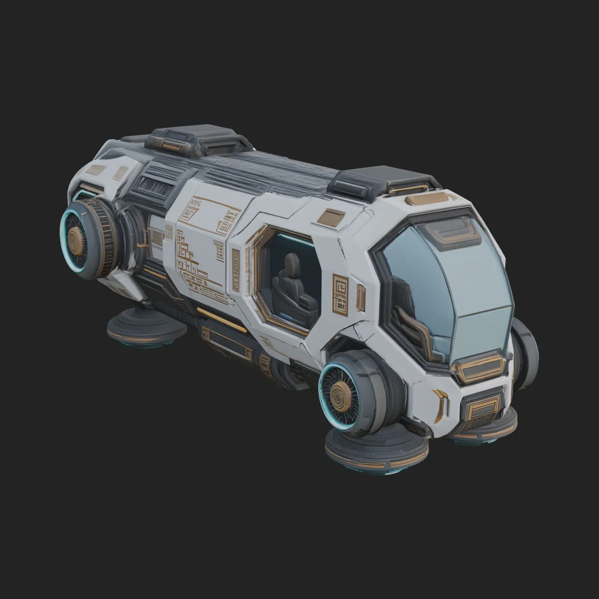 Hover Transport Model Design 3 - 3D Print Model 3D Print Model .c4d .max .obj .3ds .fbx .stl .blend 