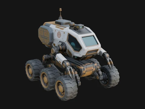 Robotic Rover Model Design 6 - 3D Print Model Modelo de Impressão 3D