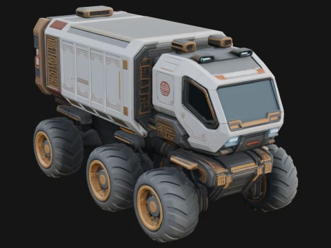 Sci Fi Transport Truck Model Design 5 - 3D Print Model 3D Принт Модель