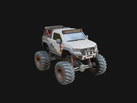 Monster Truck Model Design 21 - 3D Print Model Modèles 3D en vedette