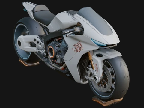 Concept Motorcycle Model Design 6 - 3D Print Model 3D printmodel