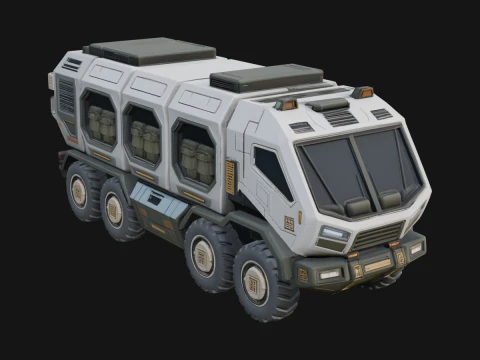 Sci Fi Transport Truck Model Design 6 - 3D Print Model Model do druku 3D