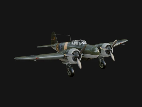 Vintage Bomber Plane Model Design 2 - 3D Print Model 3D Print Model