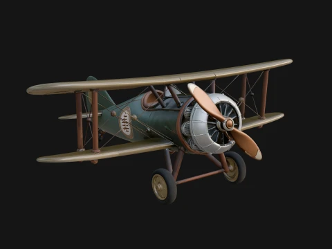 Vintage Biplane Model Design 1 - 3D Print Model 3D Print Model