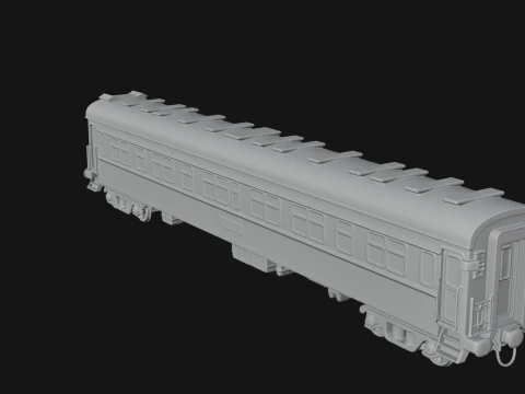 Passenger Train Car Model Design 1 - 3D Print Model 3D Print Model