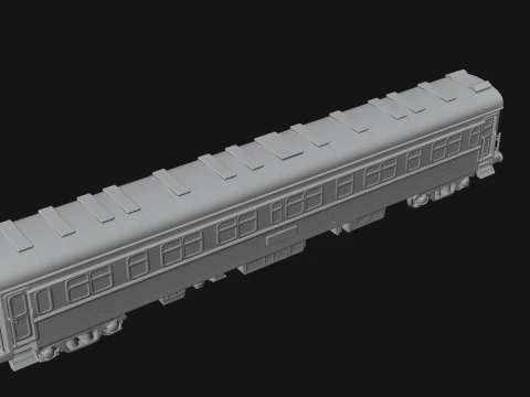 Passenger Train Car Model Design 1 - 3D Print Model 3D Print Model