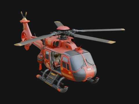 Rescue Helicopter Model Design 1 - 3D Print Model 3D Print Model
