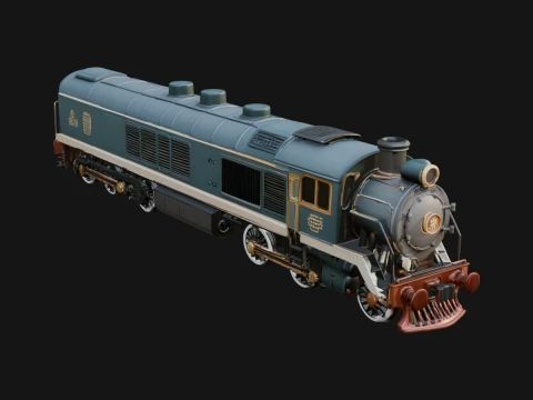 Steam Locomotive Model Design 2 - 3D Print Model 3D Принт Модель