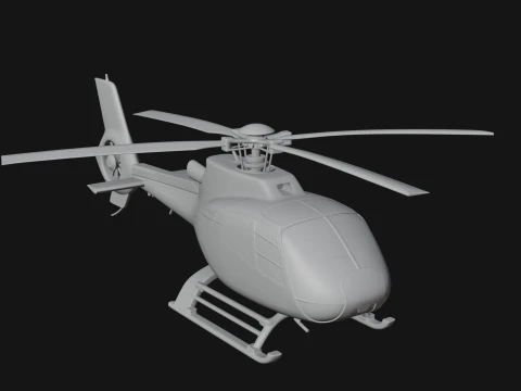 Civil Helicopter Model Design 1 - 3D Print Model 3D Print Model