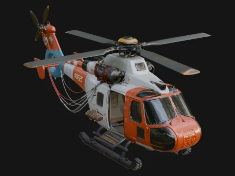 Rescue Helicopter Model Design 2 - 3D Print Model 3D Print Model