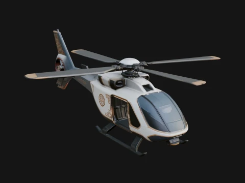 Civil Helicopter Model Design 2 - 3D Print Model 3D Print Model