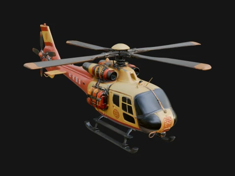 Rescue Helicopter Model Design 3 - 3D Print Model 3D Print Model