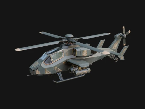 Attack Helicopter Model Design 3 - 3D Print Model 3D Принт Модель