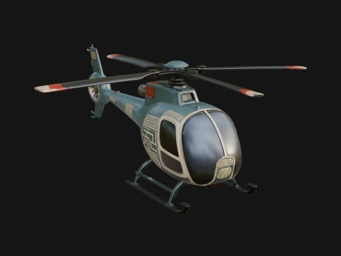 Civil Helicopter Model Design 4 - 3D Print Model 3D Print Model