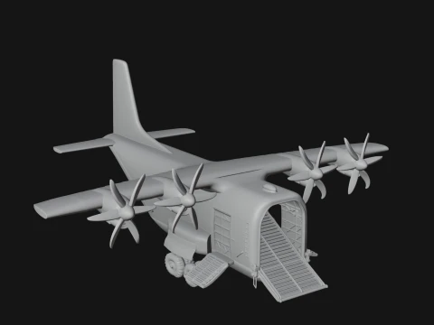 Military Cargo Plane Model Design 10 - 3D Print Model 3D Print Model