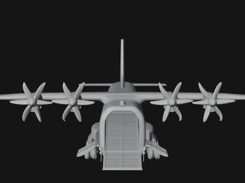Military Cargo Plane Model Design 10 - 3D Print Model 3D Print Model