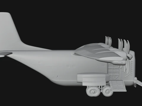 Military Cargo Plane Model Design 10 - 3D Print Model 3D Print Model