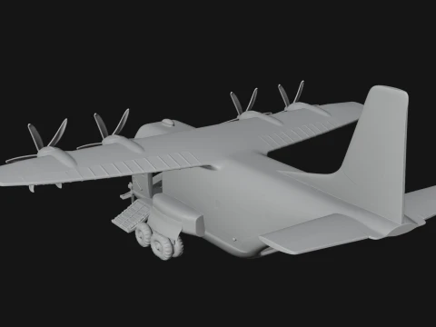 Military Cargo Plane Model Design 10 - 3D Print Model 3D Print Model
