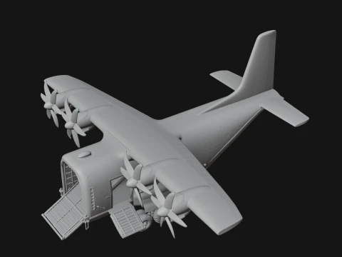 Military Cargo Plane Model Design 10 - 3D Print Model 3D Print Model