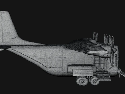 Military Cargo Plane Model Design 10 - 3D Print Model 3D Print Model