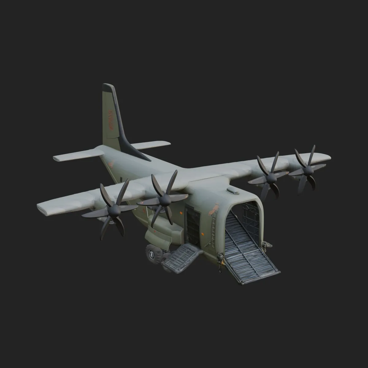 Military Cargo Plane Model Design 10 - 3D Print Model 3D Print Model .c4d .max .obj .3ds .fbx .stl .blend 