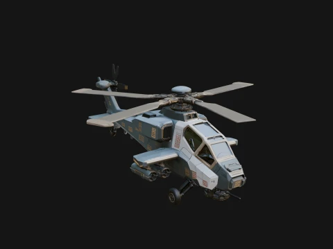 Attack Helicopter Model Design 4 - 3D Print Model 3D Print Model