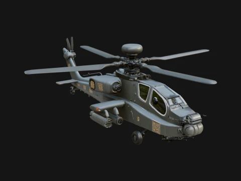 Attack Helicopter Model Design 5 - 3D Print Model Modelo de impresión 3D
