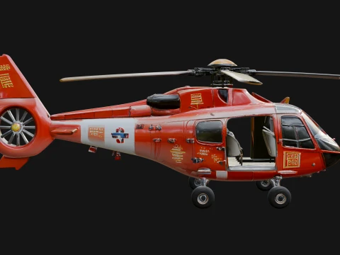 Rescue Helicopter Model Design 5 - 3D Print Model 3D Print Model