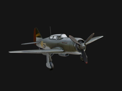 Vintage Fighter Plane Model Design 1 - 3D Print Model 3D Print Model