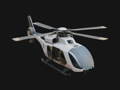 Civil Helicopter Model Design 5 - 3D Print Model 3D Print Model