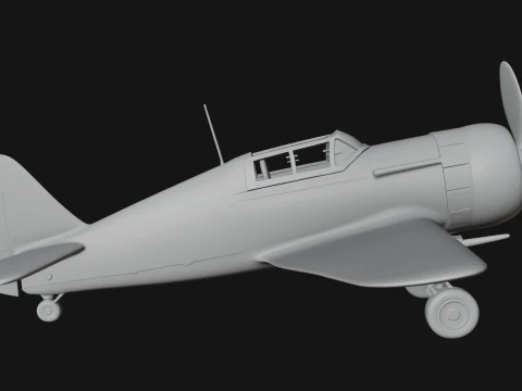 Vintage Fighter Plane Model Design 3 - 3D Print Model 3D Print Model