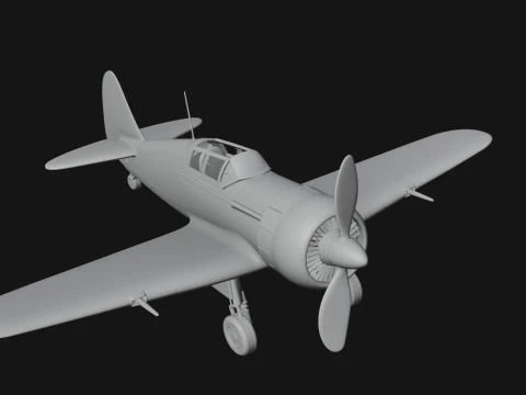 Vintage Fighter Plane Model Design 3 - 3D Print Model 3D Print Model